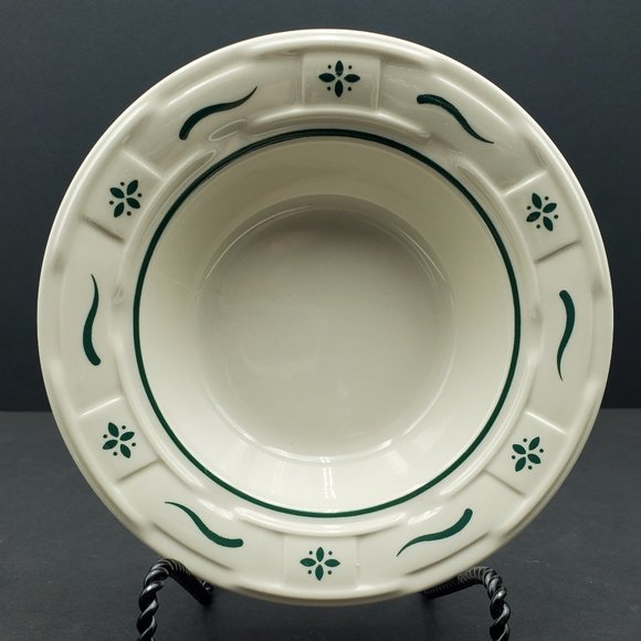 Longaberger Woven Traditions Heritage Green Rim Fruit Dessert Sauce Soup Bowls - Picture 2 of 8